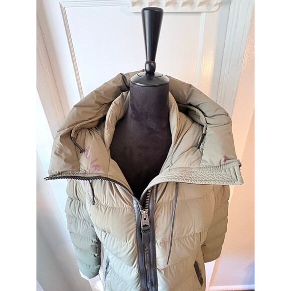 Mackage Calla Down Filled Long Puffer Coat Olive Green DAMAGED STAINED Size M - Picture 7 of 12
